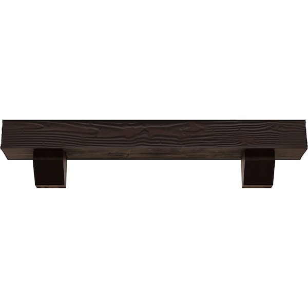 Kit W/ Ashford Corbels, Premium Hickory, 4H  X 6D X 60W Sandblasted Faux Wood Fireplace ManteL